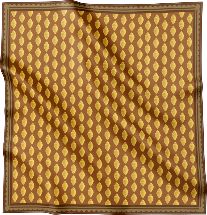 Foulard design avec motif graphique de croissants dorés